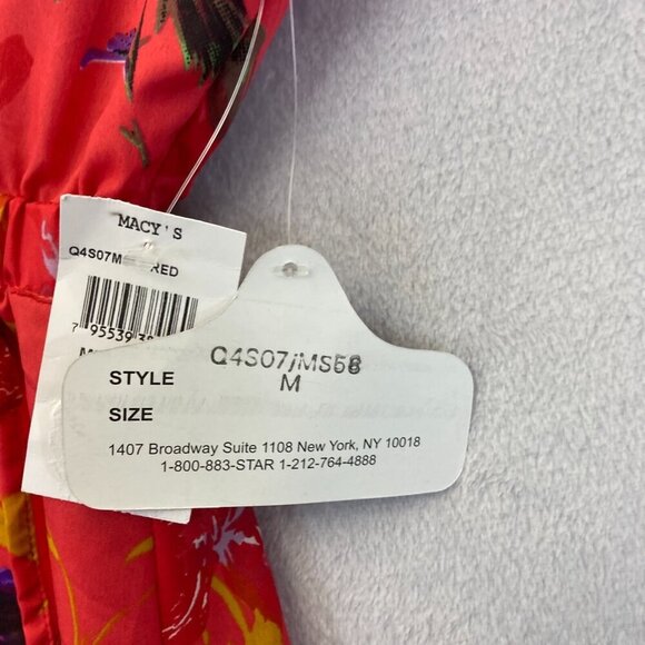 NWT Angie Faux Wrap Midi Dress Size Medium M Floral Red Pink Lightweight Summer - Picture 7 of 13